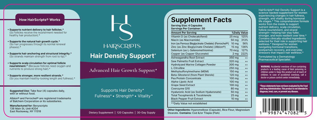 HairScripts™ Shedding & Thinning Support - 3 Bottles