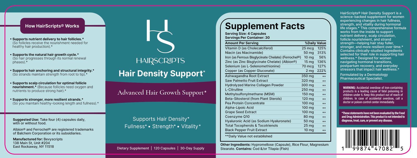 HairScripts™ Shedding & Thinning Support - 3 Bottles